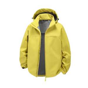 Chaqueta con Capucha Amarilla para Hombre, Cortavientos, de Una Sola Capa, para Uso Casual al Aire Libre, con Opción de Logotipo Personalizado - Product Image 1