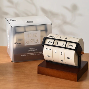 PerpetuCalendar <b>Desk</b> Rotate Wheel Large Countdown Desktop <b>Ornament</b> Office Home Decoration Gift Wooden Vintage Decor Accessory - Product Image 5