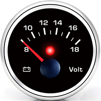 Voltmeter Tahan Air 12V 52mm untuk Mobil Truk dengan Lampu Latar 10 Warna