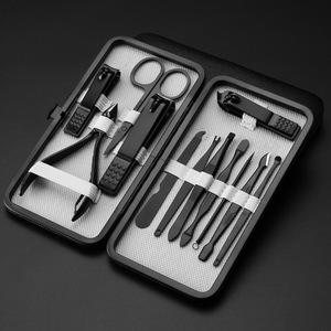 Juego de <span class=keywords><strong>manicura</strong></span> <span class=keywords><strong>y</strong></span> <span class=keywords><strong>pedicura</strong></span> profesional de 18 piezas, cortaúñas con estuche de viaje de cuero negro, juego de <span class=keywords><strong>manicura</strong></span> <span class=keywords><strong>y</strong></span> <span class=keywords><strong>pedicura</strong></span> - Product Image 3