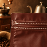 Sacs à café prêts à être expédiés en stock – Dernière collection en gros 125g 250g 500g – Emballage de grains de café à fond plat court avec valve