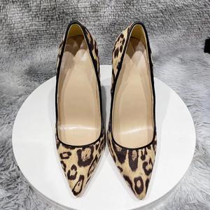 Wholesale Leopard Print Pointed Toe Slip-On Sexy Thin Heel D'Orsay Fashion Trend Women's Pump <b>Shoes</b> for Party - Product Image 6