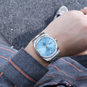 นาฬิกาแบรนด์ IIK ผู้ผลิตขายส่ง นาฬิกาควอทซ์สำหรับการค้าข้ามพรมแดน ปฏิทินกันน้ำ สายเหล็ก นาฬิกาผู้ชาย GB980 - Product Image 4