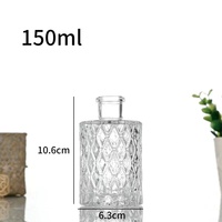 Verre vide de luxe de 50ml 100ml 150ml pour bouteille de diffuseur de roseau pour écran d'huile essentielle d'aromathérapie imprimé avec bouchon