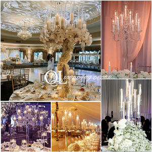 2臂5臂6臂批发烛台摆件透明亚克力烛台烛台婚礼桌摆件 - Product Image 5