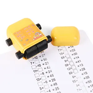 Popular 2 in 1 math roller stamp Cute Addition Subtraction Teaching Roller Kids Digital Stamp for addition subtraction