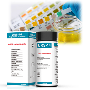 Le fabricant fournit des bandelettes de test <span class=keywords><strong>urinaire</strong></span> à 14 paramètres, des bandelettes de test d'analyse d'urine URS-14. - Product Image 1