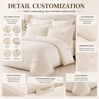 Ensemble de literie en dentelle de luxe sur mesure OEM ODM, design personnalisé, couleur du tissu, taille, broderie, logo, étiquette, emballage, housse de couette, ensemble de linge de lit