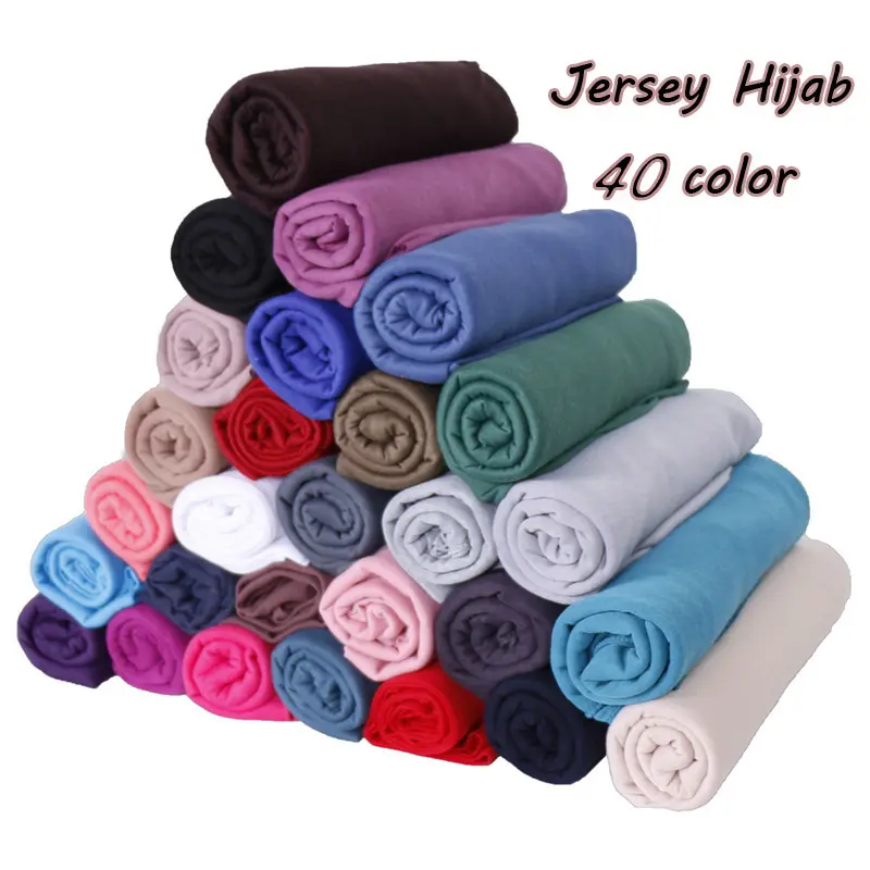 CCY grosir stok tersedia Muslim murah warna Solid jilbab syal Premium etnis Islam Jersey Hijab jilbab jilbab pembersihan besar
