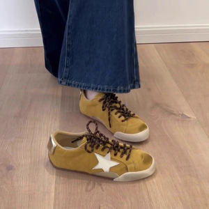 Autumn Vintage Star Dirty Sneakers Women <b>Soft</b> Leather Retro Versatile Gump German Training <b>Shoes</b> <b>Soft</b> Sole Casual White <b>Shoes</b> - Product Image 3