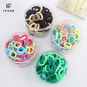 IFOND - Bandas Elásticas para el Cabello para Niños, Sin Costuras, <span class=keywords><strong>de</strong></span> Felpa, 2 cm, Paquete <span class=keywords><strong>de</strong></span> 100 Unidades, Colores Pastel, Lazos Suaves para Cabello Fino, OEM ODM - Product Image 2