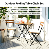 Ensemble de table et chaises pliantes d'extérieur modernes et commerciales en métal pour hôtel, villa, salle à manger, patio, café, jardin