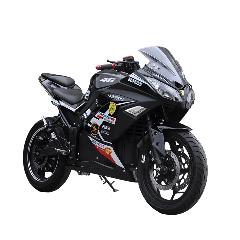 V6 EEC gelişmiş dış tasarım 3000w süper Motor yüksek hızlı yetişkin elektrikli spor motosiklet