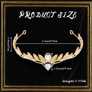 AHONEY Couronne dorée médiévale, style fée elfe, avec feuilles, pour femmes et hommes, serre-tête gothique, accessoires Renaissance pour cérémonies - Product Image 6