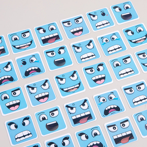 Montessori trẻ em bằng gỗ biểu hiện Flashcards phù hợp với khối Trò chơi giáo dục khuôn mặt thay đổi <span class=keywords><strong>Cube</strong></span> Board trò chơi đồ chơi cho trẻ em - Product Image 6