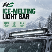 Barre lumineuse LED HSSH 10-50 pouces à une rangée pour la fonte de glace, 50W-250W, faisceau de conduite avec capteur de température, éclairage tout-terrain pour camion 4x4