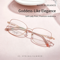 6291 Bingkai Kacamata Diamond Mirror Elegant Goddess Frame Ultra-Ringan Titanium Murni Multi-Facet