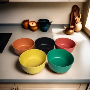 Bols de service en <span class=keywords><strong>plastique</strong></span> empilables de qualité supérieure de 35 oz avec couvercles passe au micro-ondes et au congélateur pour les enfants à manger bols à mélanger de cuisine - Product Image 2