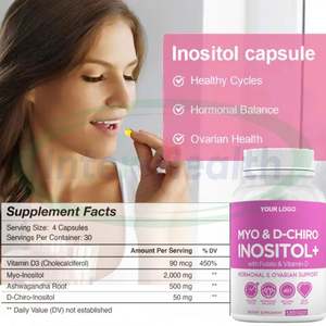 โซลิแลน โออีเอ็ม ไมโอ-ไอโนซิทอล และ ดี ไครโอ-ไอโนซิทอล อาหารเสริมเพื่อการเจริญพันธุ์สำหรับผู้หญิง ช่วยเสริมโฟเลต วิตามินรวม ไมโอ-ไอโนซิทอล แบบแคปซูล - Product Image 3