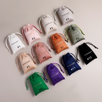 Sac à cordon en daim de luxe pour bijoux, sac cadeau, emballage personnalisé pour bijoux avec logo imprimé