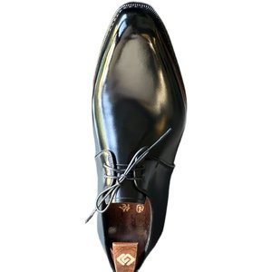 Chaussures pour hommes artisanales, style <span class=keywords><strong>Derby</strong></span> simple, semelle en cuir Goodyear, bout carré, pour affaires, cérémonies et mariages, en cuir <span class=keywords><strong>de</strong></span> veau français - Product Image 6