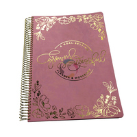 Planificateur personnalisé imprimé avec reliure spirale, couverture souple, logo/graphisme personnalisé estampé à chaud, papier offset