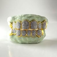 Joyería Dental de Plata 925 con Moissanita Fina Personalizada, Acabado con Polvo de Diamante, Diseño a Medida para Novias, Moda Hip Hop