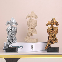 Statuette en résine moderne et créative, buste abstrait silencieux, geste 'Shh', pour décoration de table intérieure