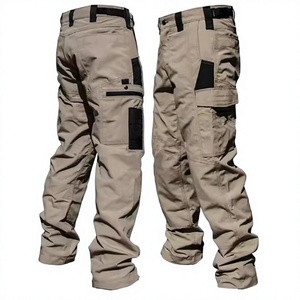 Men's Khaki Cargo <b>Pants</b> Multiple Pockets Straight Fit Workwear Style Breathable Midweight Tactical Trousers <b>Summer</b> Outdoor Use - Product Image 1