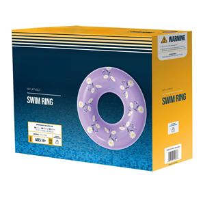 ห่วงยางว่ายน้ำลายดอกเดซี่สีม่วง, ห่วงยางลายดอกไม้น่ารักสำหรับผู้ใหญ่, ห่วงยางสำหรับปาร์ตี้ริมสระน้ำหรือทะเลในช่วงฤดูร้อน - Product Image 5