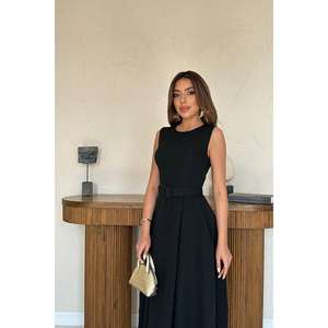 Vestido de Noche de Satén al por Mayor, Estilo A-Line, con Cuello Halter, Mangas Acampanadas, Cintura Imperio, Largo hasta el Suelo, Disponible en Talla XS para Fiestas - Product Image 2