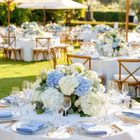 Arrangement floral luxueux pour autel de mariage, boule de fleurs artificielles en soie bleue et blanche, hydrangea, pour la décoration de lieux d'événements