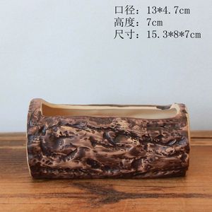 Wholesale Ceramic Tree Stump Succulent Flower Pots Desktop <strong>Rustic</strong> <strong>Garden</strong> <strong>Decor</strong> - Product Image 5