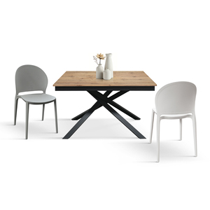 Antonio Extendable <b>Table</b> 120x80 <b>Rustic</b> Oak Melamine Top Metal Base Internal Use - Product Image 6