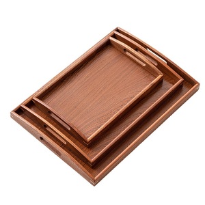 Sandalwood <b>Tray</b> Rectangular With Handle For Tea Serving Home Hotel Use - Product Image 4