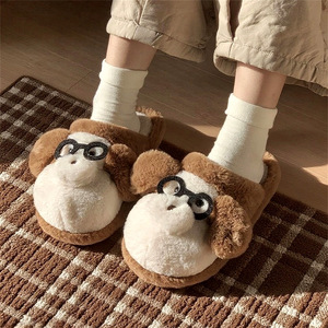 Chaussons créatifs et mignons en forme de petit singe en <span class=keywords><strong>EVA</strong></span> pour hommes et femmes, amusants, chauds, pour la maison, automne-hiver, pour couple, à bout fermé, doublure en coton - Product Image 6