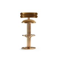 Tabouret de comptoir moderne pivotant en acier inoxydable à hauteur réglable Tabouret de bar en velours Chaise haute