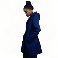Veste Safari à Capuche Imprimée Noire, Bleue et Kaki, Longue, Tendance, pour l'Extérieur, avec Fermeture Éclair, Haut de Gamme, Sans Coutures, Imperméable, Coupe-Vent, Anti-UV, en PU