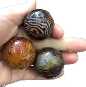 Wholesale natural crystal Loose Gemstone Sprere Sardonyx Ball Silk Agate Sphere