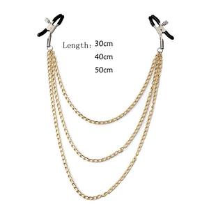 Pinces à lait pour mamelon à chaîne en métal Pinces de massage du sein réglables Contraintes Adulte Flirter Teasing Gadgets érotiques Bdsm Sex Toys - Product Image 4