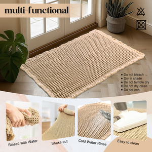 Tappetino da <span class=keywords><strong>bagno</strong></span> <span class=keywords><strong>impermeabile</strong></span> antiscivolo di lusso, moderno <span class=keywords><strong>tappeto</strong></span> da <span class=keywords><strong>bagno</strong></span> con motivo a scacchi in tinta unita - Product Image 6