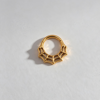 Anneau de nez articulé en titane 16G G23 ASTM F136 pour septum, clicker, piercing de cartilage Daith, bijou corporel