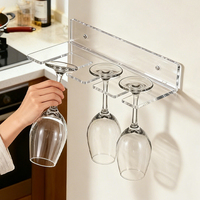 Support mural en acrylique transparent pour verres à vin, à suspendre sous l'armoire, idéal pour la cuisine, le bar et l'organisation domestique – Meilleures ventes