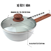 Ensemble de casseroles classiques écologiques antiadhésives avec couvercle en verre transparent et poignées en bakélite, ustensiles de cuisine en acier au carbone