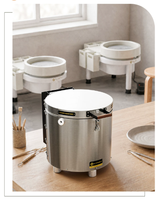 Four à Céramique Électrique Rond Mini 1L, Plug & Play, Économe en Énergie pour la Poterie Personnelle DIY