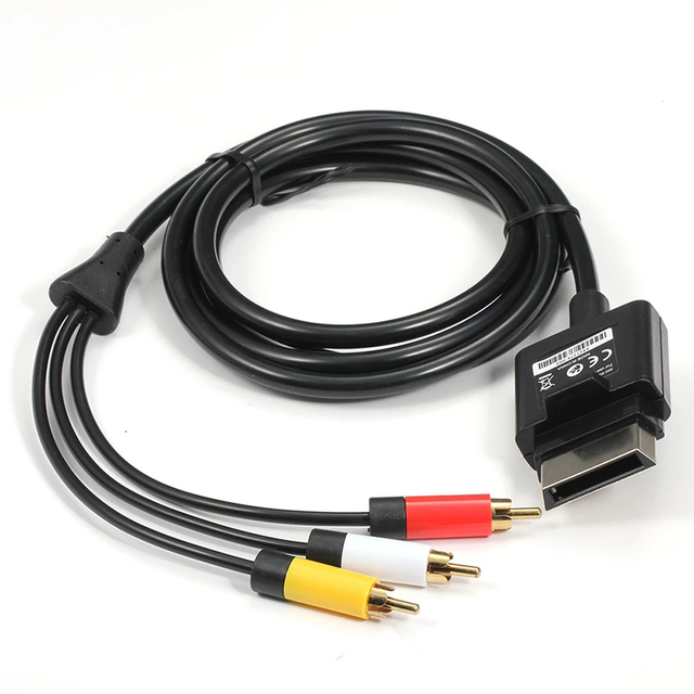 6 FT/1.8m Plastic Wired AV Cable with 3 RCAs and HD Optical for 360 Slim