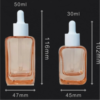 Flacon compte-gouttes carré pour huiles essentielles et parfums, 30ml 50ml, en verre à fond épais, échantillon gratuit, logo personnalisé, sérum concentré, lot de 100 pièces en gros