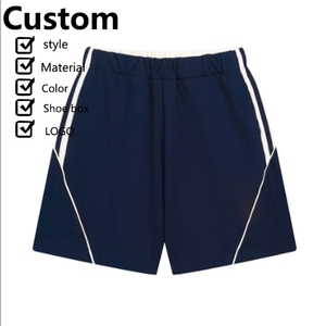 Pantalones cortos para hombre al por mayor sensación fresca empalme cintura elástica diseño de rayas laterales vintage algodón sólido mezcla de poliéster pantalones cortos Casuales - Product Image 6