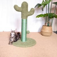 Tempat Garukan Kucing Kaktus dengan Sisal Alami, Pohon Kucing Tahan Lama untuk Kucing Indoor, Pelindung Furnitur Lucu, Bingkai Panjat, Mainan OEM