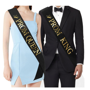 Fascia Per Prom King E Prom Queen - Set Di 2 Pezzi In Stoffa, Regolabile, Per Feste Di Laurea, Cosplay E Cerimonie